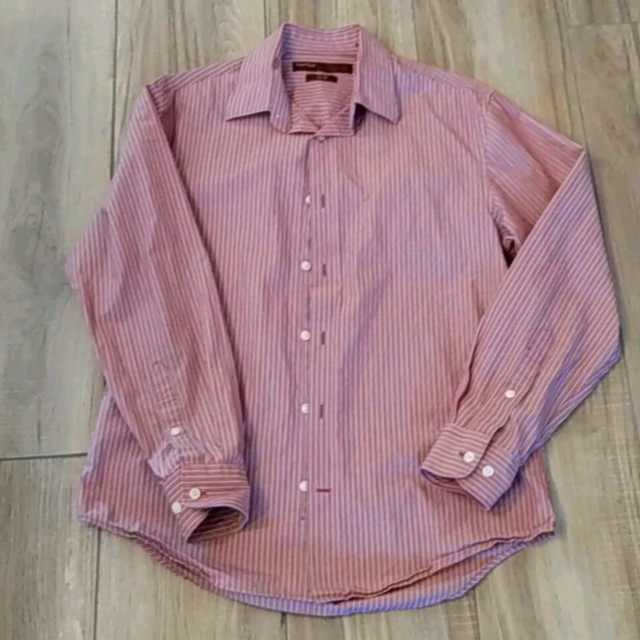 Perry Ellis, Red, City Fit Long Sleeve Button Shir